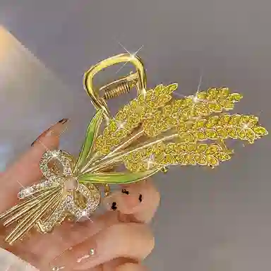 丹琴 金色麦穗后脑勺高级感高端 合金 发夹 女款