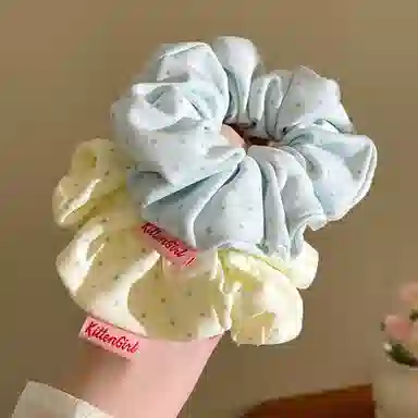 丹琴 奶油甜星！韩系甜美星星大肠圈发绳软糯针织波点头绳丸子头侧低马尾皮筋发饰品 布 发圈 女款