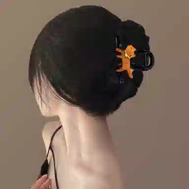 丹琴 韩系可爱动物小猫咪 高级感个性抓夹中号发卡后脑勺盘发鲨鱼夹头饰 亚克力 发夹 女款