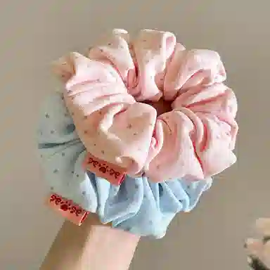 丹琴 奶油甜星！韩系甜美星星大肠圈发绳软糯针织波点头绳丸子头侧低马尾皮筋发饰品 布 发圈 女款