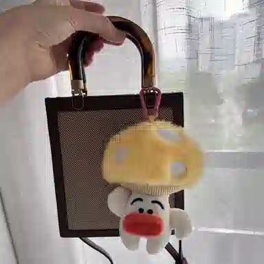 丹琴 搞怪丑萌蘑菇娃娃玩偶书包背包包挂饰小众学生 毛绒 合金 挂件 男女同款情侣款