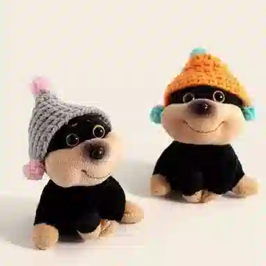 丹琴 可爱蜜蜂小狗 书包玩偶创意呆萌治愈精致 毛绒 挂件 男女同款情侣款