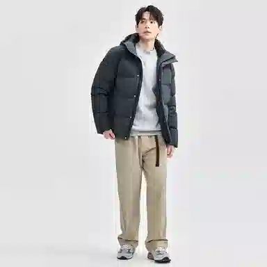 佐丹奴 鹅绒可卸帽三防梭织羽绒服 男款