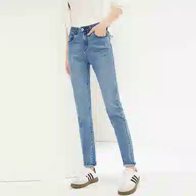 佐丹奴 猫须磨白中腰修身微弹牛仔裤 女款