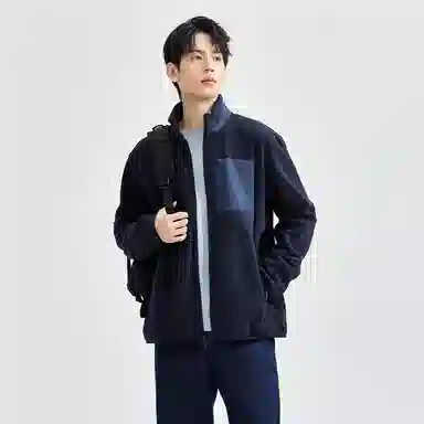 佐丹奴 针梭织拼接口袋立领夹克外套 男款