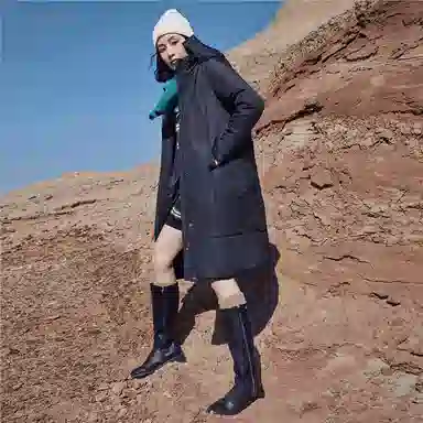 佐丹奴 保暖连帽中长款棉服 女款