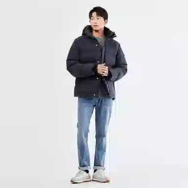 佐丹奴 鹅绒可卸帽三防梭织羽绒服 男款