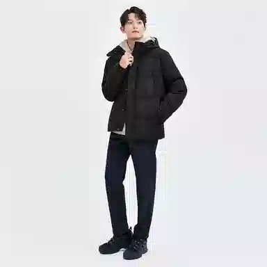 佐丹奴 鸭绒可脱卸帽梭织羽绒服 男款