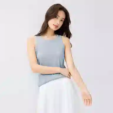 佐丹奴 纯色修身圆领舒适休闲无袖背心 女款