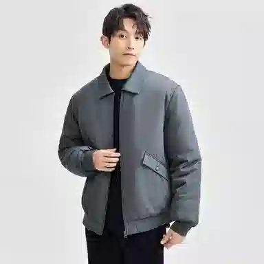 佐丹奴 夹棉保暖工装口袋翻领梭织棉衣外套棉服 男款