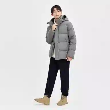 佐丹奴 鸭绒可脱卸帽梭织羽绒服 男款