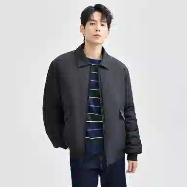 佐丹奴 夹棉保暖工装口袋翻领梭织棉衣外套棉服 男款