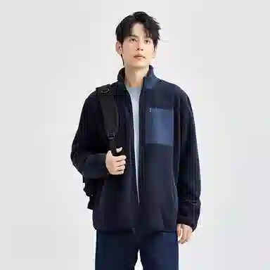 佐丹奴 针梭织拼接口袋立领夹克外套 男款