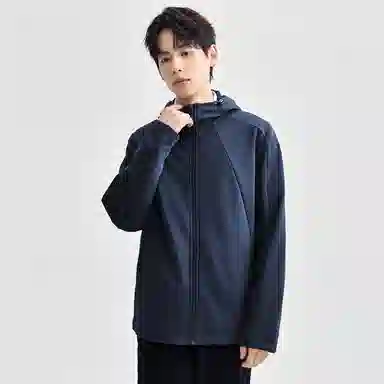 佐丹奴 加绒保暖破骨连帽针织夹克外套 男款