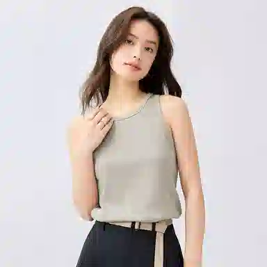 佐丹奴 纯色修身圆领舒适休闲无袖背心 女款
