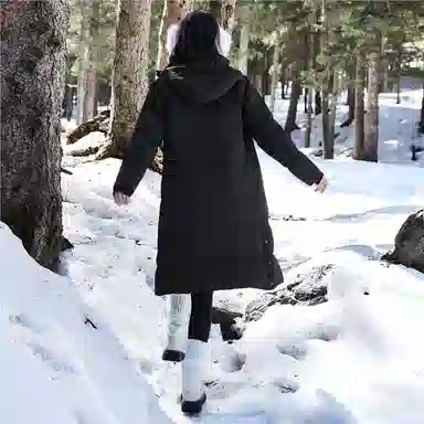 佐丹奴 纯色可卸帽侧开叉梭织长款控温蓄热羽绒服 女款