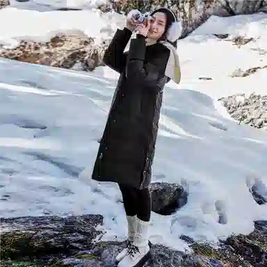 佐丹奴 纯色可卸帽侧开叉梭织长款控温蓄热羽绒服 女款