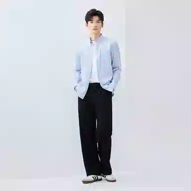 佐丹奴 防皱条纹格子休闲长袖衬衫 男款