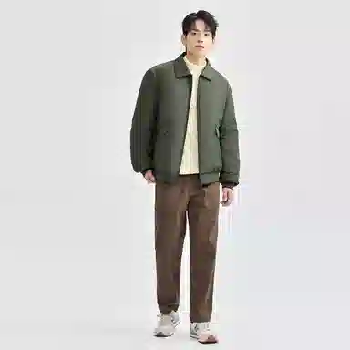 佐丹奴 夹棉保暖工装口袋翻领梭织棉衣外套棉服 男款