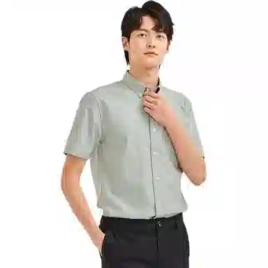佐丹奴 易打理抗菌纯棉梭织牛津纺短袖衬衫 男款