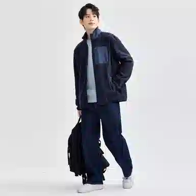 佐丹奴 针梭织拼接口袋立领夹克外套 男款