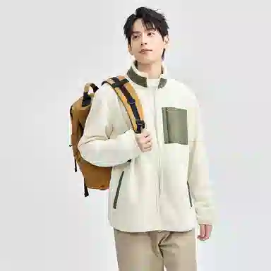 佐丹奴 针梭织拼接口袋立领夹克外套 男款