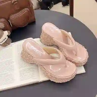 鹿向南 小个子 时尚外穿 礼盒款 橡胶底人字拖鞋 女