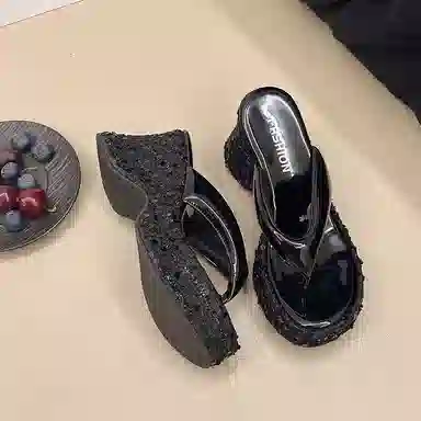 鹿向南 小个子 时尚外穿 礼盒款 橡胶底人字拖鞋 女