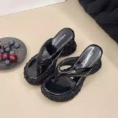 鹿向南 小个子 时尚外穿 礼盒款 橡胶底人字拖鞋 女