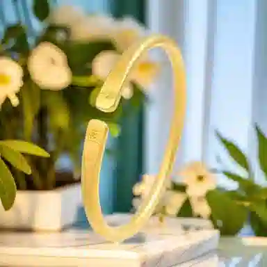 周帝王 平安喜乐镯子新中式国潮风素圈小众轻奢高级感旗袍汉服 合金 手镯 男女同款情侣款