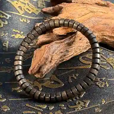 周帝王 【过手留香】平安喜乐福禄吉祥素串单圈文玩复兴佛珠盘串念珠转运招财纳福 新中式小众 檀木 手串 男女同款情侣款