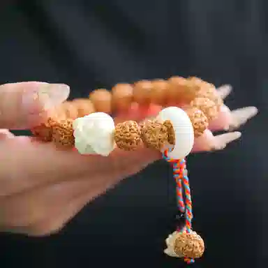 周帝王 狮来运转跑环福气诸事顺利福禄吉祥财源广进纳福素圈平安转运珠佛珠小众百搭文玩好运 金刚菩提 手串 男女同款情侣款