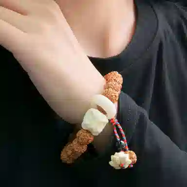 周帝王 狮来运转跑环福气诸事顺利福禄吉祥财源广进纳福素圈平安转运珠佛珠小众百搭文玩好运 金刚菩提 手串 男女同款情侣款