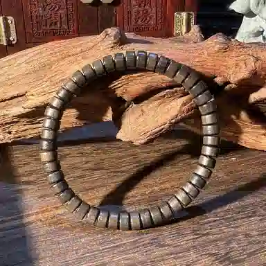 周帝王 【过手留香】平安喜乐福禄吉祥素串单圈文玩复兴佛珠盘串念珠转运招财纳福 新中式小众 檀木 手串 男女同款情侣款