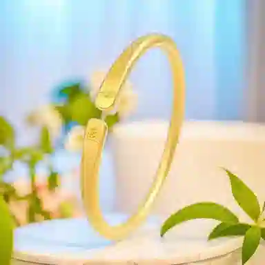 周帝王 平安喜乐镯子新中式国潮风素圈小众轻奢高级感旗袍汉服 合金 手镯 男女同款情侣款