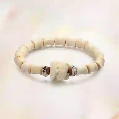 周帝王 【高品质】节节高升金丝竹节醒狮文玩盘串 小众轻奢国潮风新中式招财纳福转运素圈 绿檀 手串 男女同款情侣款