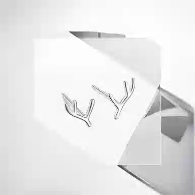 May10th S999 Silver Antler Earrings