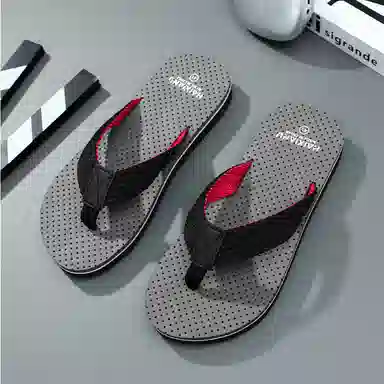 南极人 简约设计时尚百搭舒适潮流 编织 静音防臭防磨防滑抗菌人字拖鞋 男款
