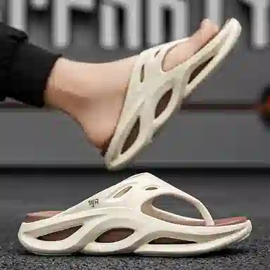 南极人 外穿厚底踩屎感 静音防臭防磨防滑人字拖鞋 男款