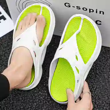 南极人 外穿厚底踩屎感 静音防臭防磨防滑人字拖鞋 男款