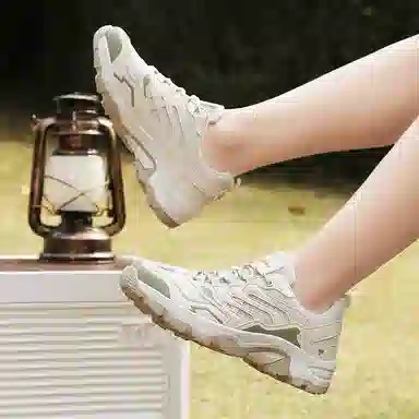 南极人 网布 情侣款舒适时尚潮流简约百搭经典复古户外休闲运动前卫高级感 减震包裹性增高平衡支撑耐磨轻便透气防滑 低帮 板鞋 男女同款