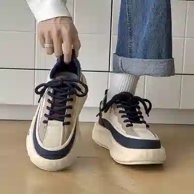 南极人 人造革 四季百搭舒适轻盈时尚潮流个性厚底街头前卫休闲 减震包裹性吸汗增高平衡抗冲击支撑耐磨轻便透气防滑 低帮 老爹鞋 男款