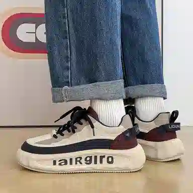 南极人 人造革 四季百搭舒适轻盈时尚潮流个性厚底街头前卫休闲 减震包裹性吸汗增高平衡抗冲击支撑耐磨轻便透气防滑 低帮 老爹鞋 男款