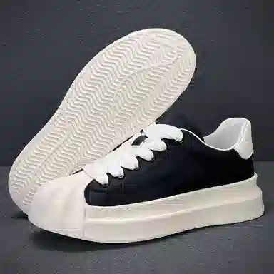 头层牛皮 潮流真皮贝壳头轻便百搭休闲运动 防水透气增高 低帮 板鞋 男款