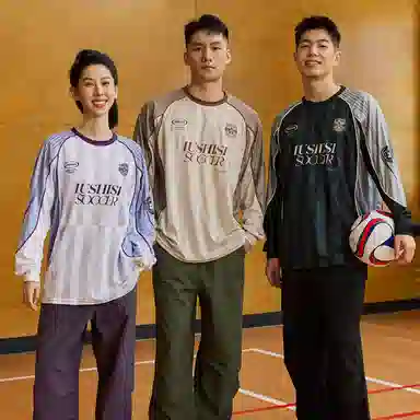 LUSHISI Football Crewneck Long Sleeve Tee