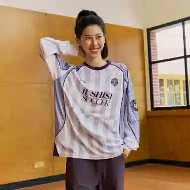 LUSHISI Football Crewneck Long Sleeve Tee