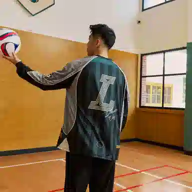 LUSHISI Football Crewneck Long Sleeve Tee