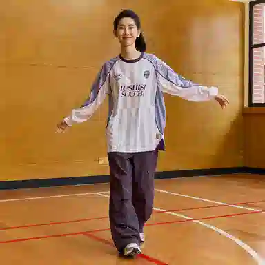 LUSHISI Football Crewneck Long Sleeve Tee