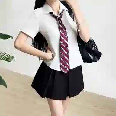 木村叔 纯色修身适中翻领短袖衬衫 女款