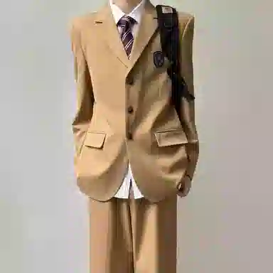 木村叔 中款纯色单排扣制服 男款